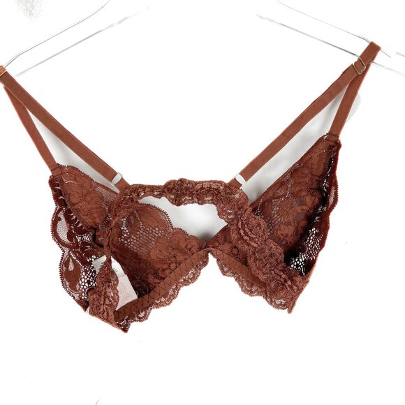 NWT We are HAH Chi Bralittle Bralette Bra Milk Chocolate Brown Lace Size XS NEW - Picture 6 of 9